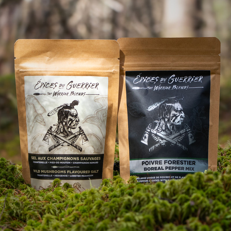 Load image into Gallery viewer, Wild Mushroom Salt & Boreal Pepper Mix Duo in Gift Box