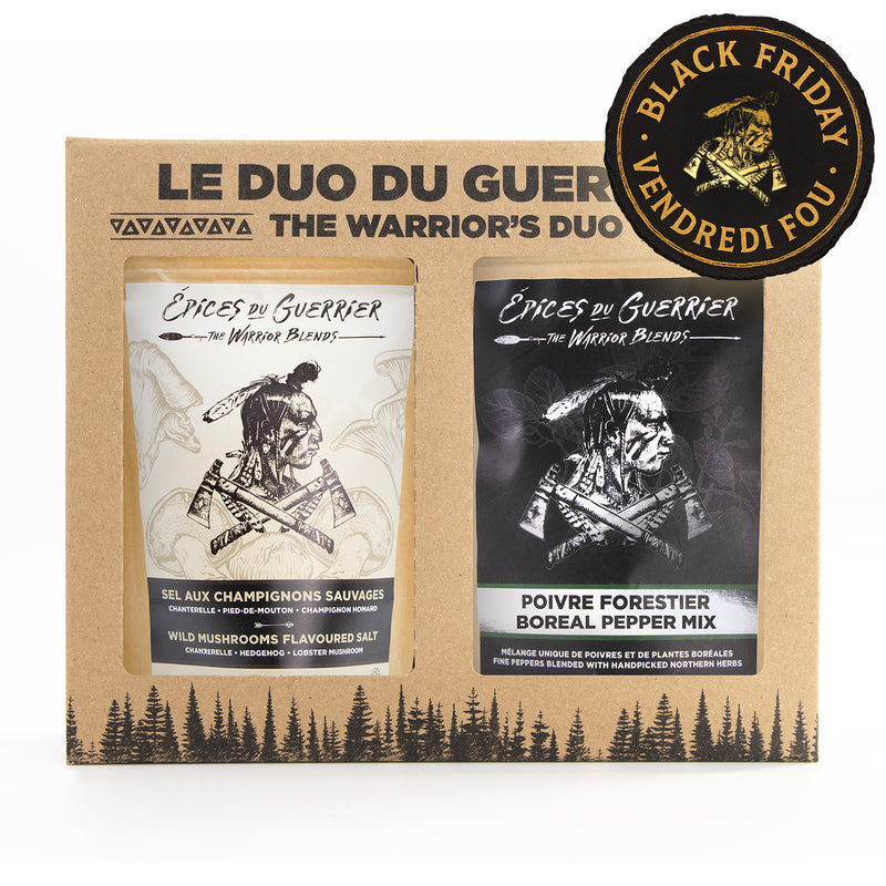 Load image into Gallery viewer, Wild Mushroom Salt & Boreal Pepper Mix Duo in Gift Box
