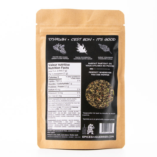 Poivre Forestier 100g | Épices du Guerrier | Valeur Nutritive