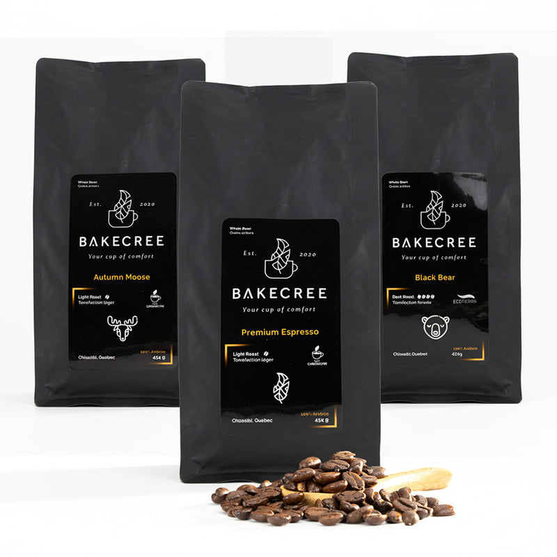 Chargez l'image dans la visionneuse de la galerie, Trio de cafés BakeCree (3x454g, grains entiers)