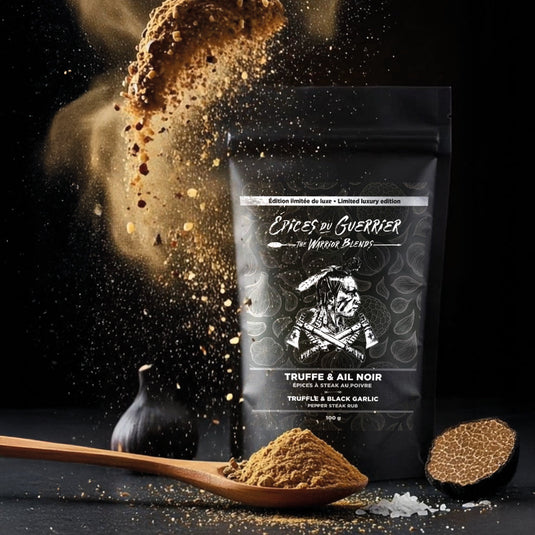 Mélange d’épices Poivre, Truffe et Ail noir — collaboration locale entre Balsaï et Épices du Guerrier, Île d’Orléans