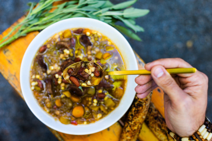 Soupe Sagamité au chevreuil, façon du Guerrier