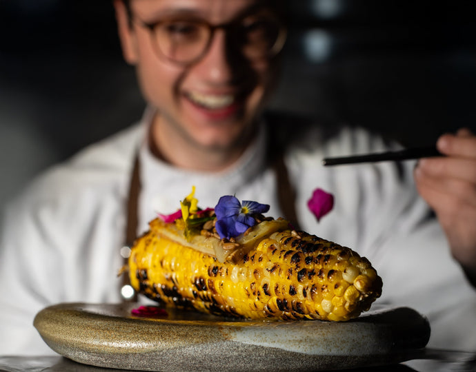 Grilled Corn on the Cob with Maple and Cheese 