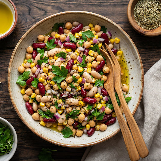 Salade de légumineuses assaisonnée avec épices Épices du Guerrier