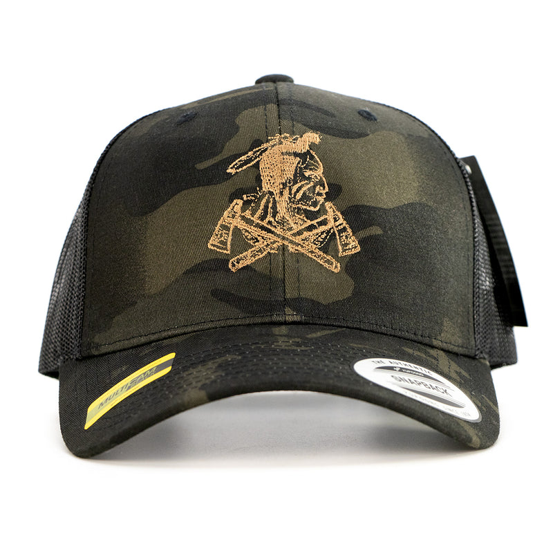 Chargez l&#39;image dans la visionneuse de la galerie, Casquette du Guerrier | Camo - Logo Doré
