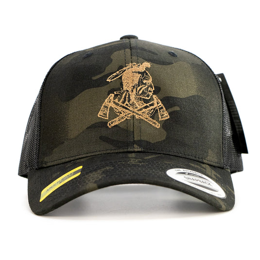 Casquette du Guerrier | Camo - Logo Doré