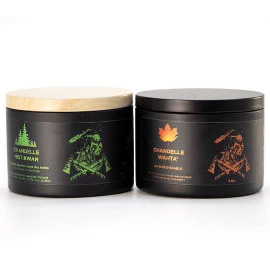 Duo de chandelles: Sapin baumier et Bois d'Érable