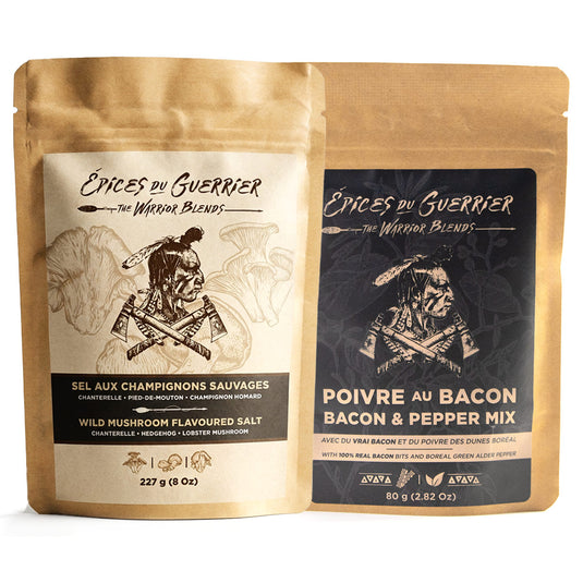 Duo Sel aux Champignons Sauvages et Poivre au Bacon des Épices du Guerrier