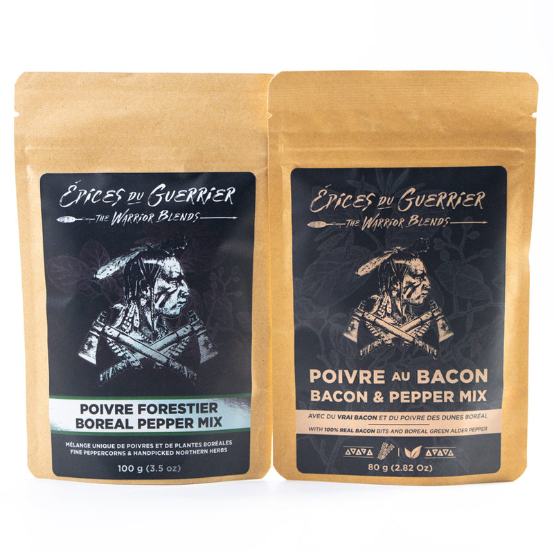 Chargez l'image dans la visionneuse de la galerie, Duo de poivres du Guerrier avec Poivre au Bacon et Poivre Forestier
