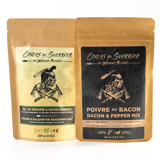Duo Sel au Sésame et Sapin baumier avec Poivre au Bacon des Épices du Guerrier