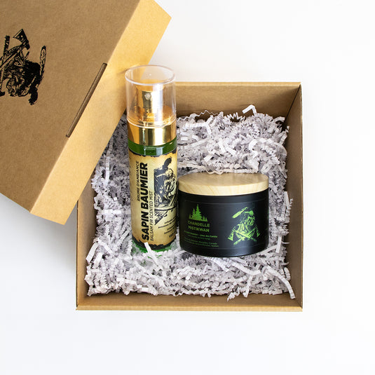 Duo Chandelle et Brume au sapin baumier en boîte-cadeau
