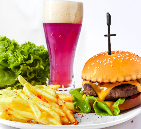 Ensemble Burger, frites & bière