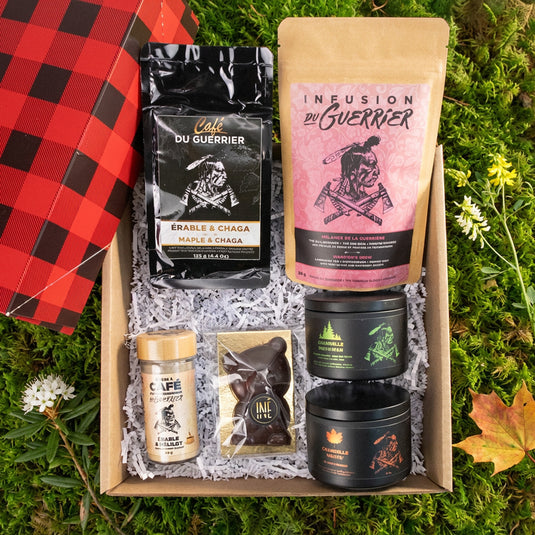 Coffret boréal Fête des Mères 2026 avec café érable chaga, infusion et chandelles