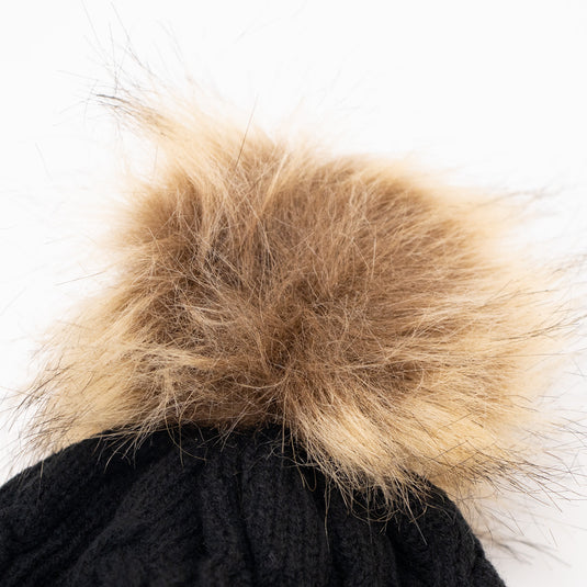 Tuque de la Guerrière à pompon (noir / blanc) – Épices du Guerrier